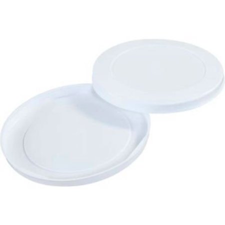 THE PACKAGING WHOLESALERS Plastic End Caps, 8" Dia., White, 100/Pack MTCAP8